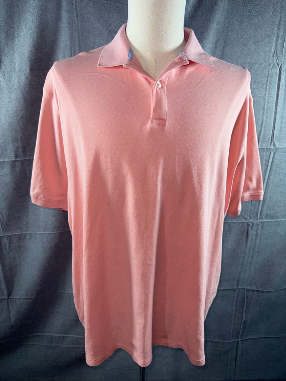 2960-Roundtree & Yorke Salmon Pink Short-Sleeve Polo